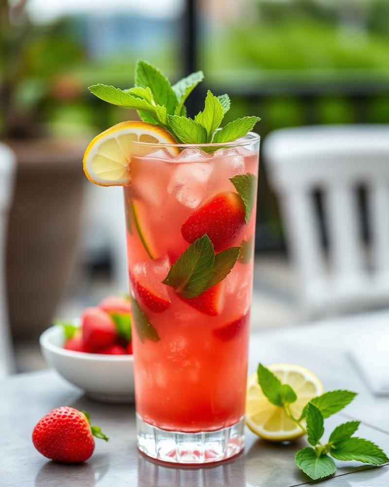 Virgin Strawberry Mojito mocktail