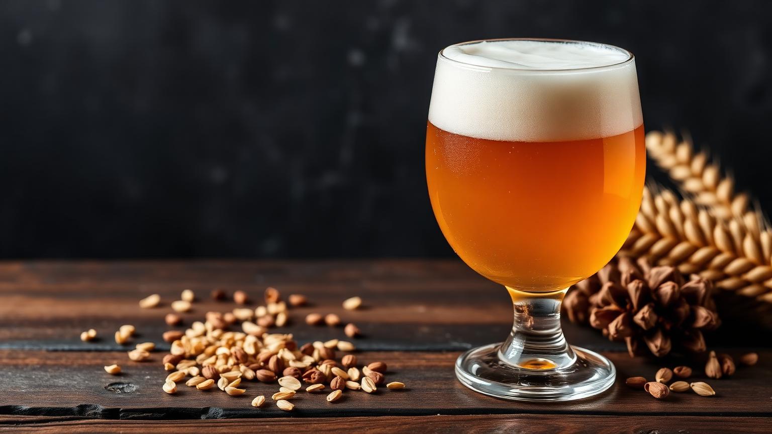 Goudblond Ter Dolen abdijbier met dikke witte schuimkraag op een rustieke houten plank